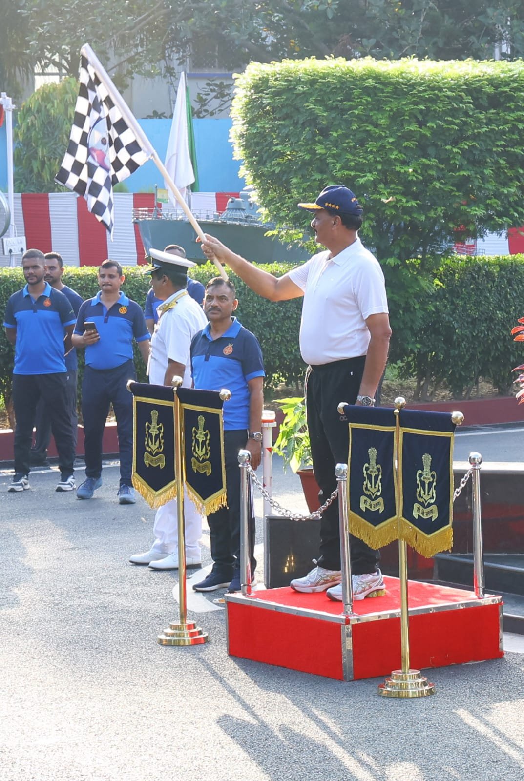 Admiral Dinesh Tripathi flags off 1,700-km car rally to connect Navy with heartland