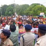 Bihar: Parichari Sangh stages protest outside JD-U office in Patna