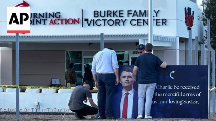 Charlie Kirk supporters visit memorial set up outside Turning Point HQ (Video)