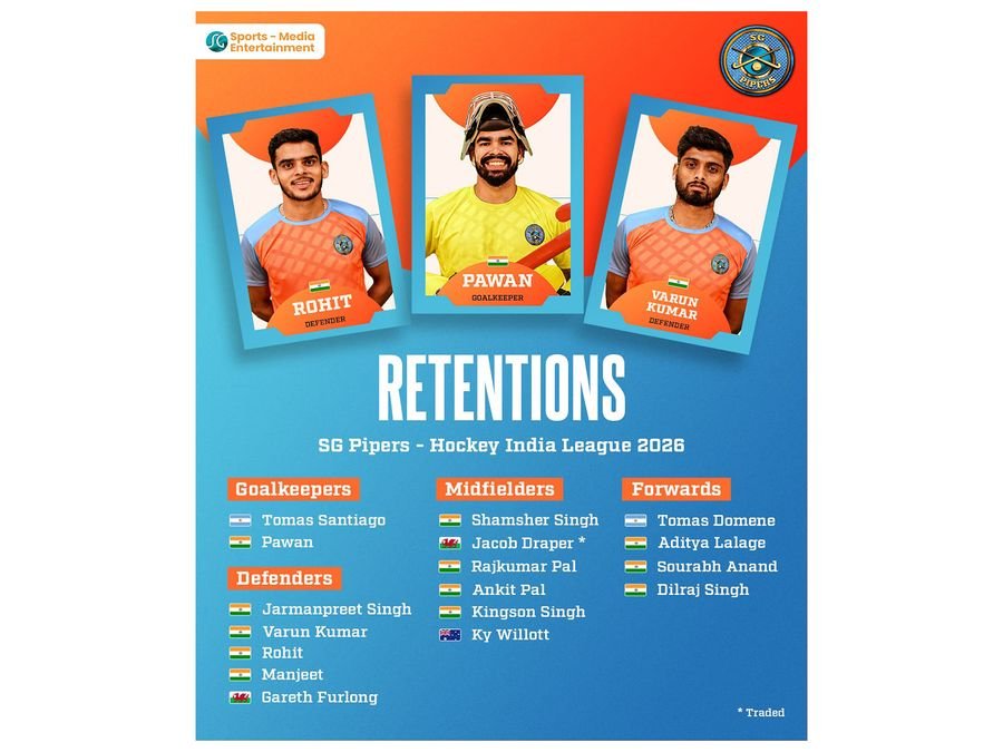 Delhi SG Pipers announce retained players ahead of Hockey India League season 2 auctions