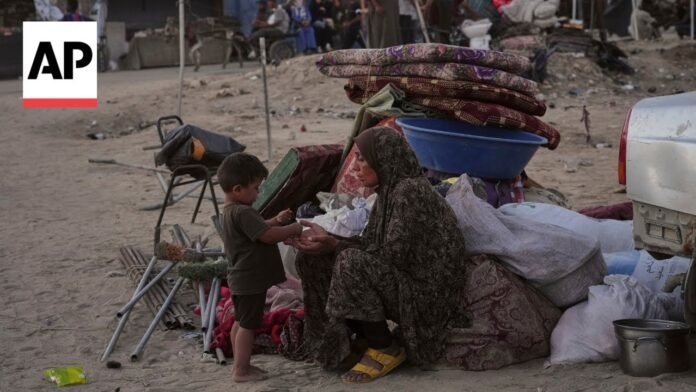 Despair deepens for a Palestinian family forced to flee across Gaza yet again (Video)