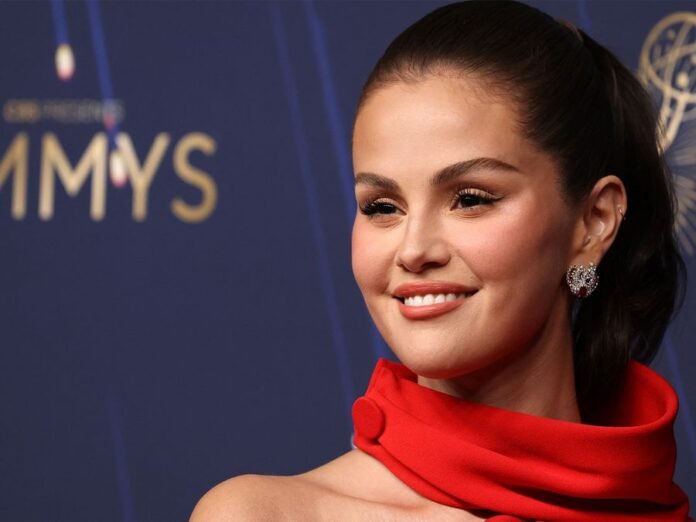 Emmys 2025: Selena Gomez radiates love in red as she poses with fiance Benny Blanco