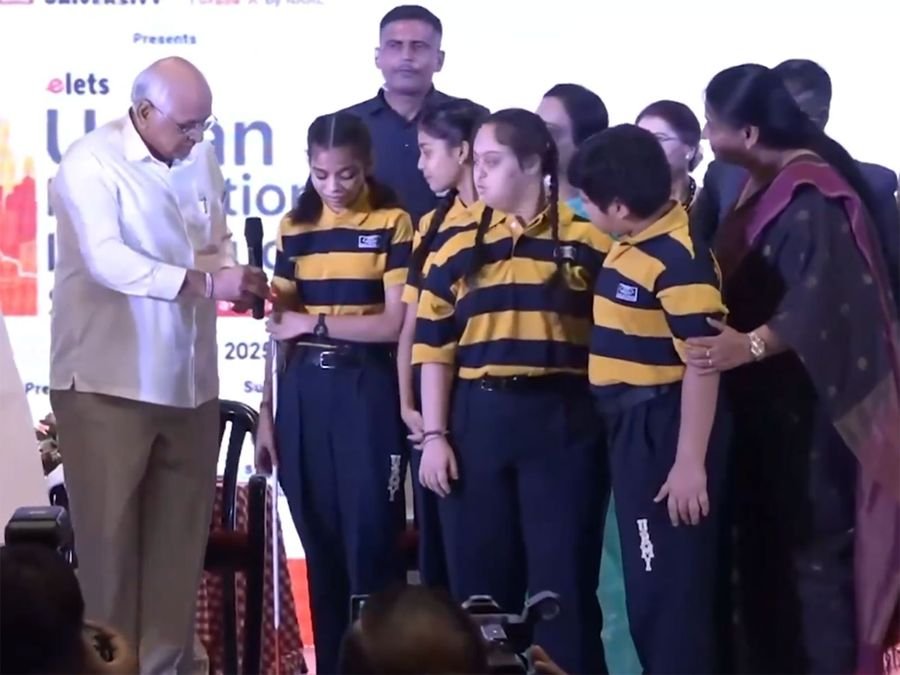Gujarat: CM Bhupendra Patel showcases humility by handing mic to visually impaired student and listening to her words