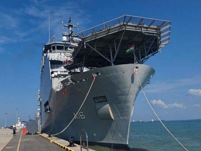 INS Nistar makes maiden port call at Singapore for Exercise Pacific Reach 2025