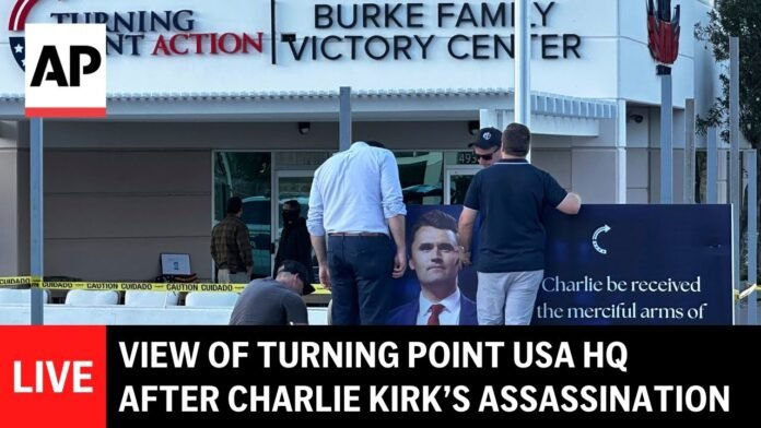 LIVE: View of Turning Point USA HQ after Charlie Kirk’s assassination (Video)