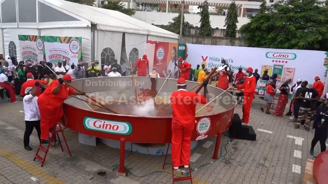 Nigerian chef Hilda Baci cooks world’s largest pot of jollof rice in Lagos (Video)