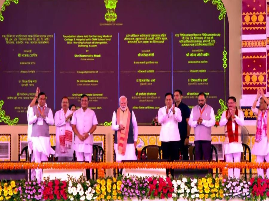 PM Modi lays foundation for Medical College, Ring Road, other development projects in Assam's Darrang
