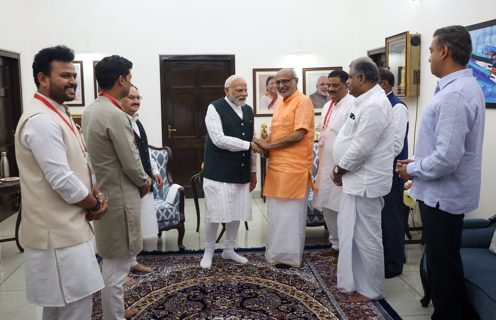 PM Modi meets CP Radhakrishnan after Vice Presidential victory