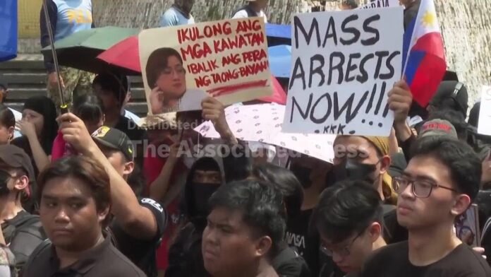 Protesters keep up pressure on Philippines government over corruption in flood control projects (Video)