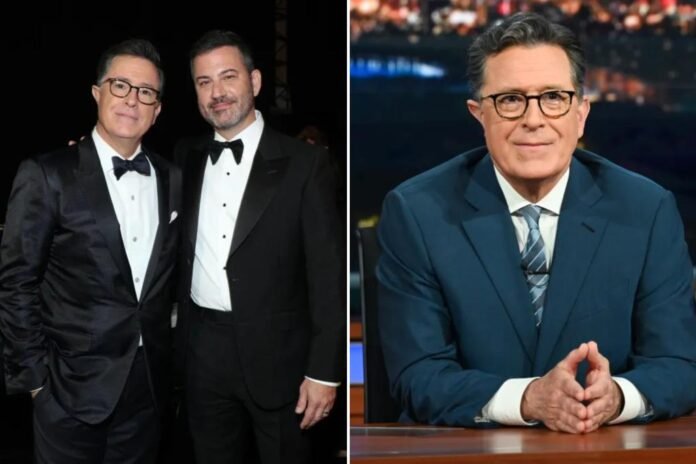 Stephen Colbert declares ‘Tonight we are all Jimmy Kimmel’ in Stephen Colbert declares ‘Tonight we are all Jimmy Kimmel’ in solemn show dedicated to canned late night host