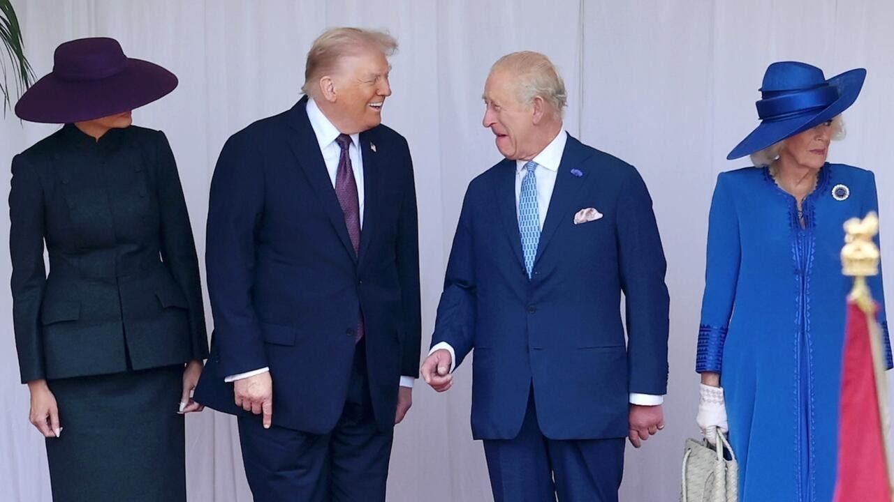 Trump arrives at Windsor Castle, greeted by British royal family (Video)