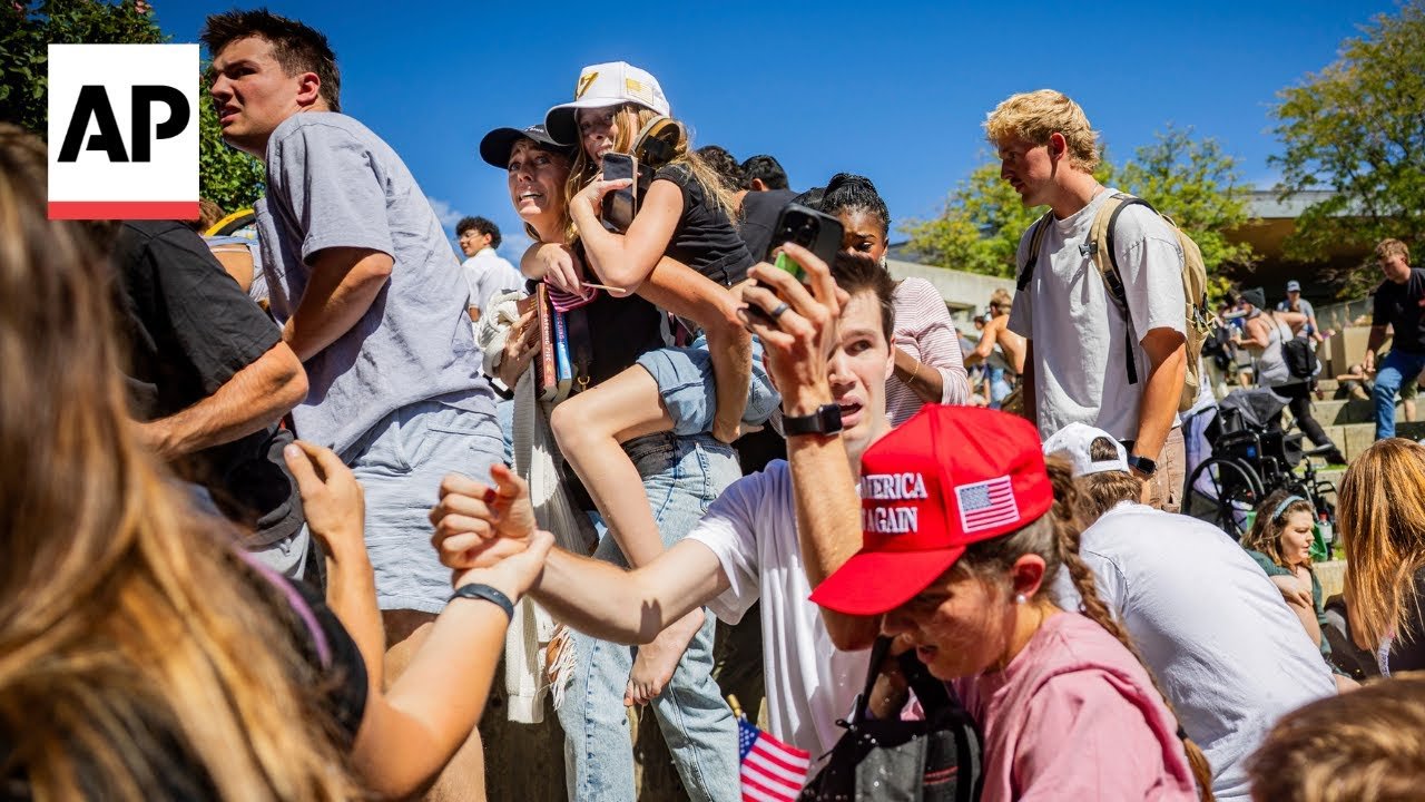 Video shows scene after Charlie Kirk was fatally shot at Utah event (Video)