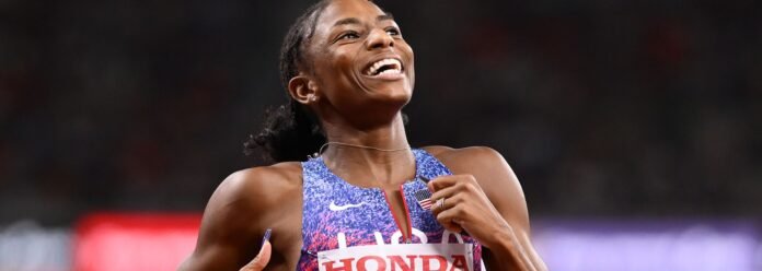 World Athletics C'ships: Jefferson-Wooden bags golden sprint double,  Lyles wins fourth straight men's 200m