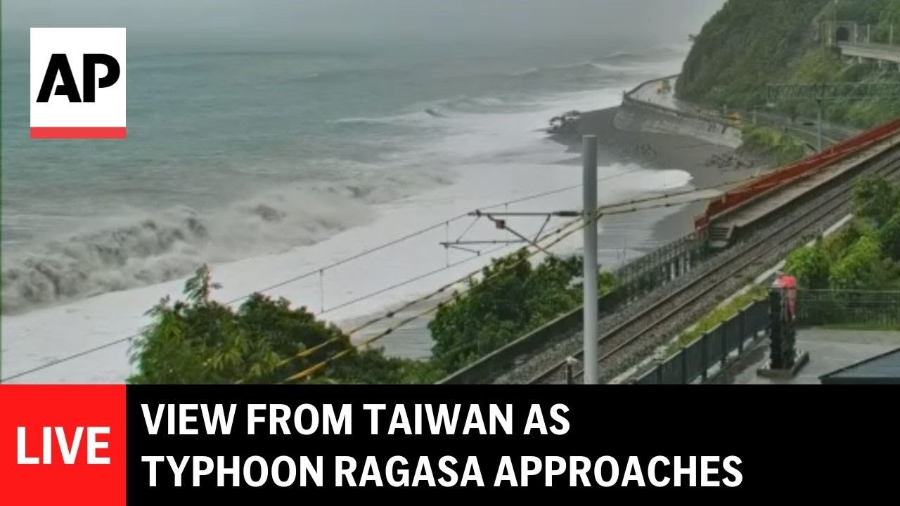 LIVE: View from Taiwan as Typhoon Ragasa brings rain (Video)