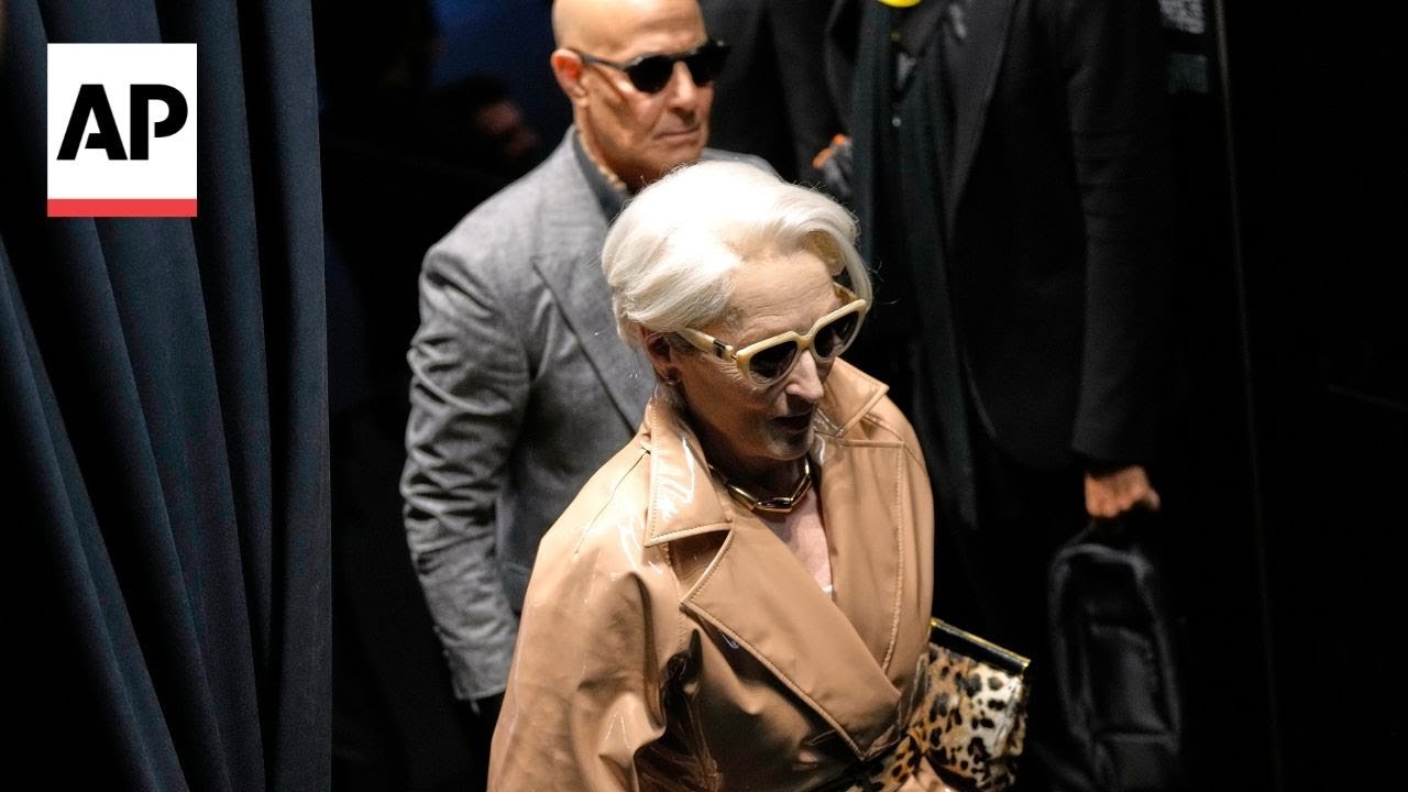 Meryl Streep, Stanley Tucci film 'The Devil Wears Prada' sequel at fashion show (Video)