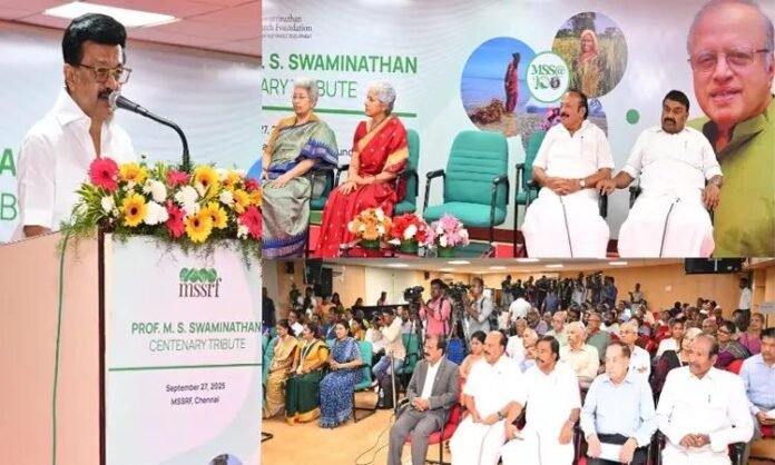 Stalin pays tribute to agricultural scientist MS Swaminathan at centenary memorial 