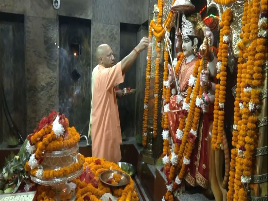 Uttar Pradesh CM Yogi offers prayers at Maa Pateshwari Devi temple in Balrampur 1 Uttar Pradesh CM Yogi offers prayers at Maa Pateshwari Devi temple in Balrampur