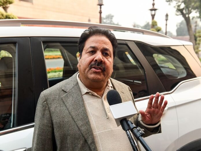 BCCI vice-president Rajiv Shukla as India clinch Asia Cup 2025 title