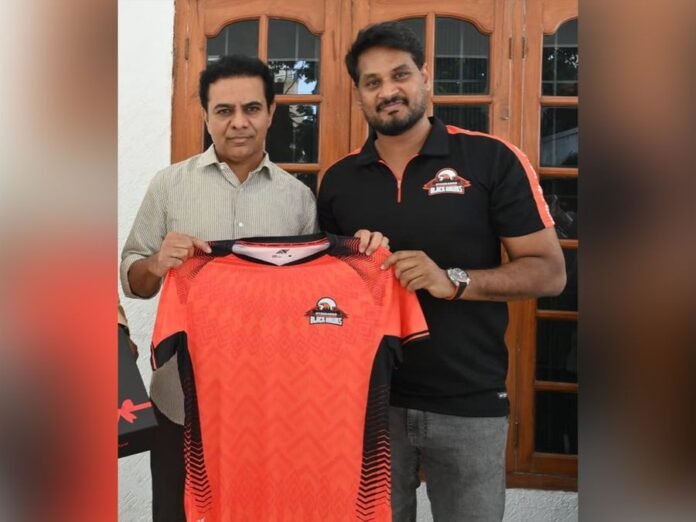 Hyderabad Black Hawks invite former Industries, Information Technology, and Communications Minister, KTR Gaaru to Prime Volleyball League home matches