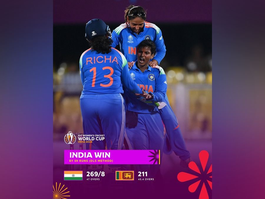 Women's World Cup 2025: India defeat SL by 59 runs