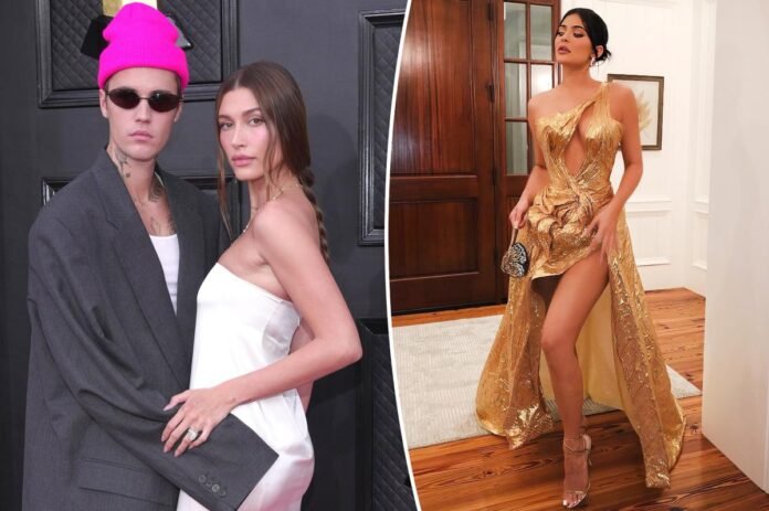 Kylie Jenner defends the spotlight-stealing gold dress she wore to Hailey and Justin Bieber’s wedding