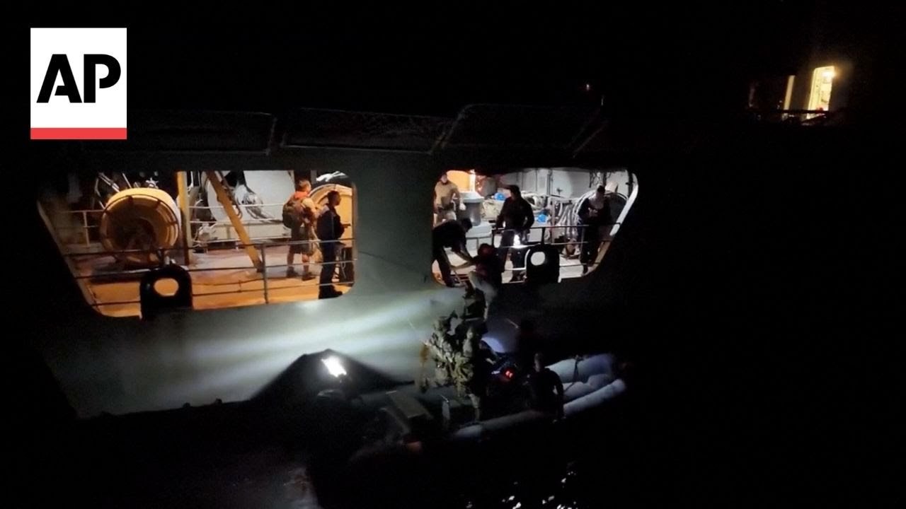 EU naval force releases video of it assisting a ship that was attacked off Yemen (Video)