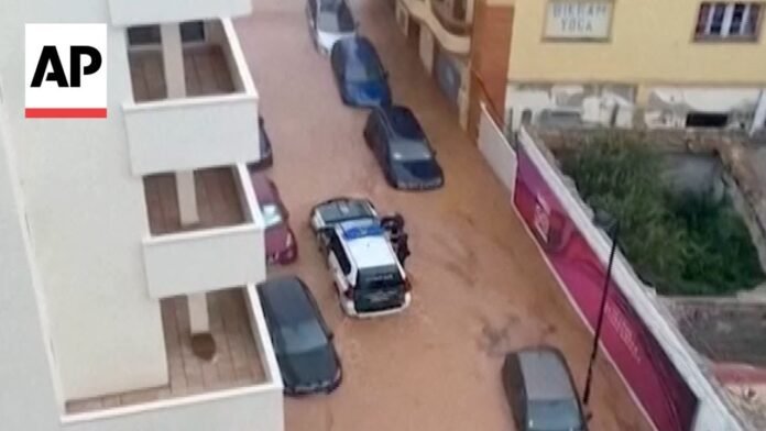 Cars submerged and roads closed as flooding hits Ibiza (Video)
