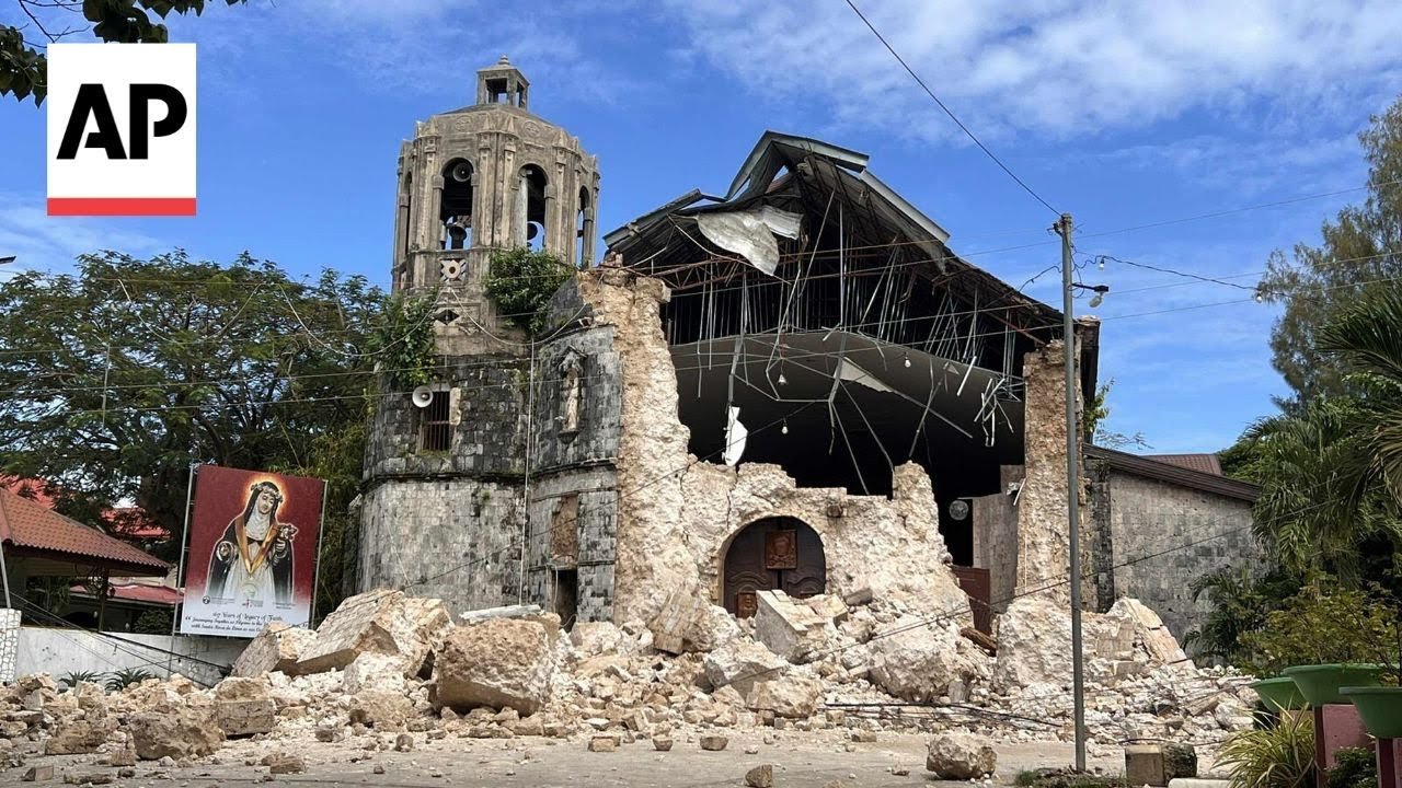 Aftermath of magnitude 6.9 earthquake in the Philippines (Video)