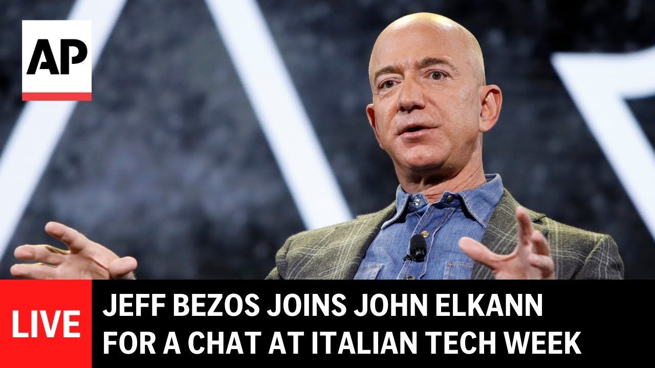 LIVE: Amazon CEO Jeff Bezos joins Stellantis chief John Elkann for a chat at Italian Tech Week (Video)