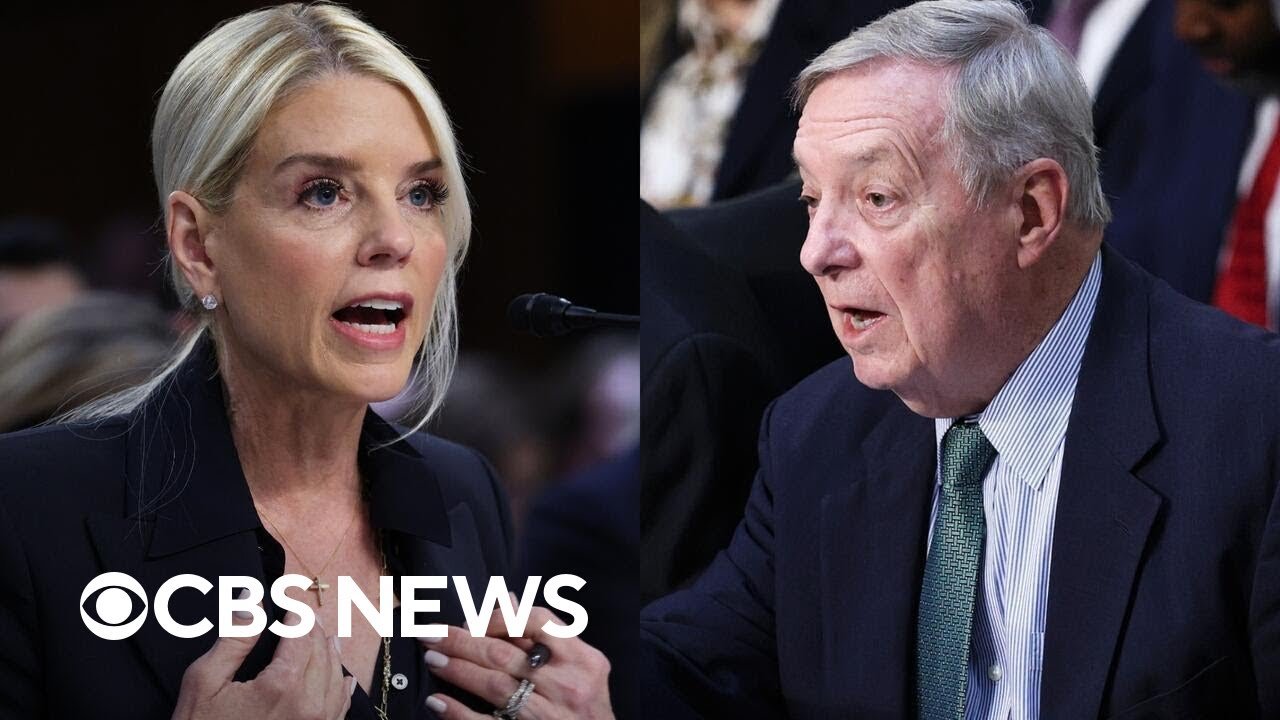 Watch Video Watch: Durbin presses Bondi on apparent flags regarding Trump references in Epstein files