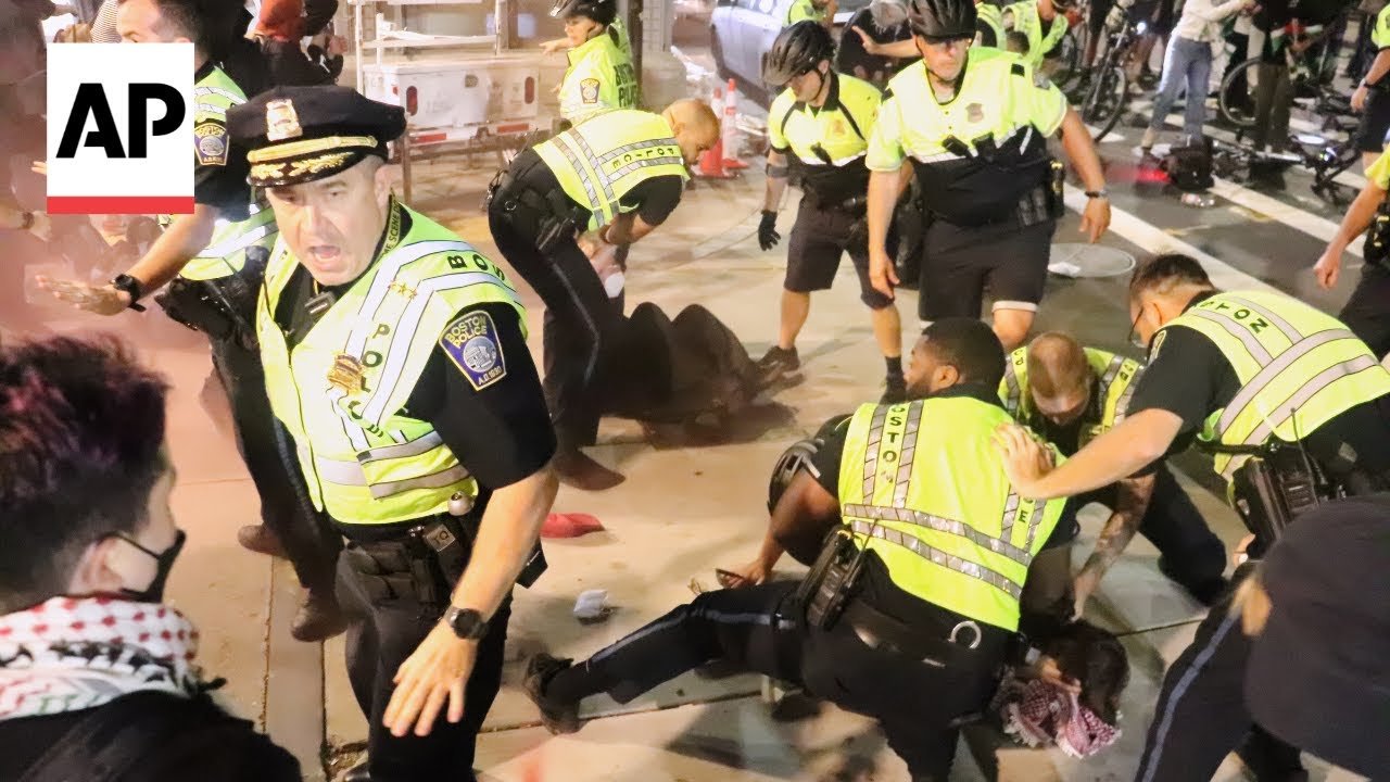 Watch Video Boston police arrest 13 Pro-Palestinian protesters after clashes