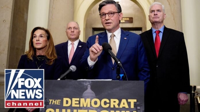 Watch Video Speaker Johnson sends FIERY message to Dems over shutdown