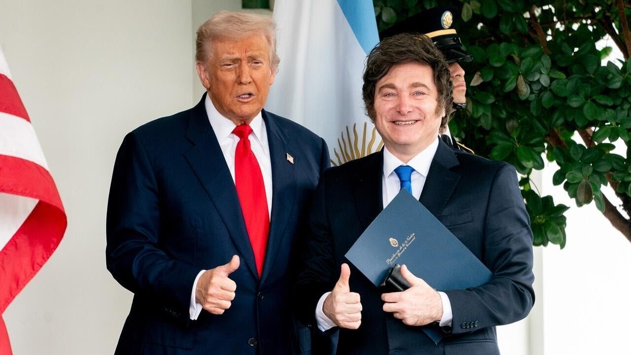 Trump hosts Argentine President Javier Milei after U.S. agrees to $20 billion bailout for country (Video)