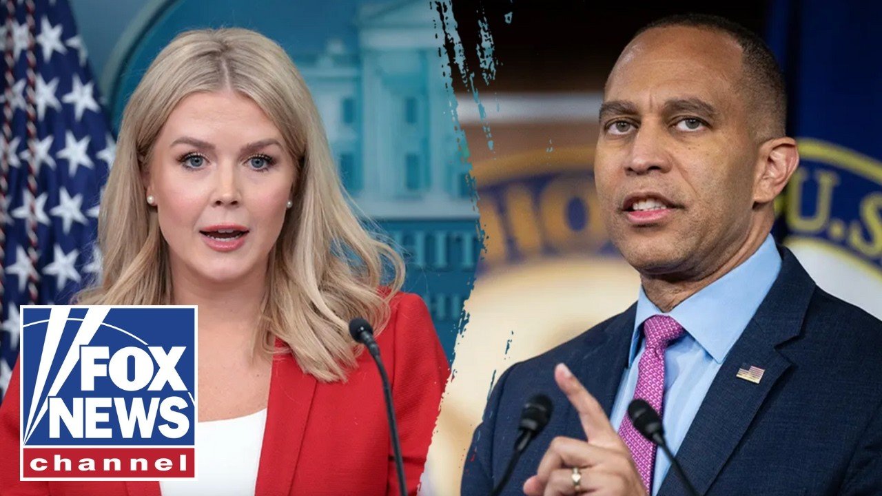 ‘STOP CALLING ME NAMES’: Leavitt fires back at Jeffries (Video)