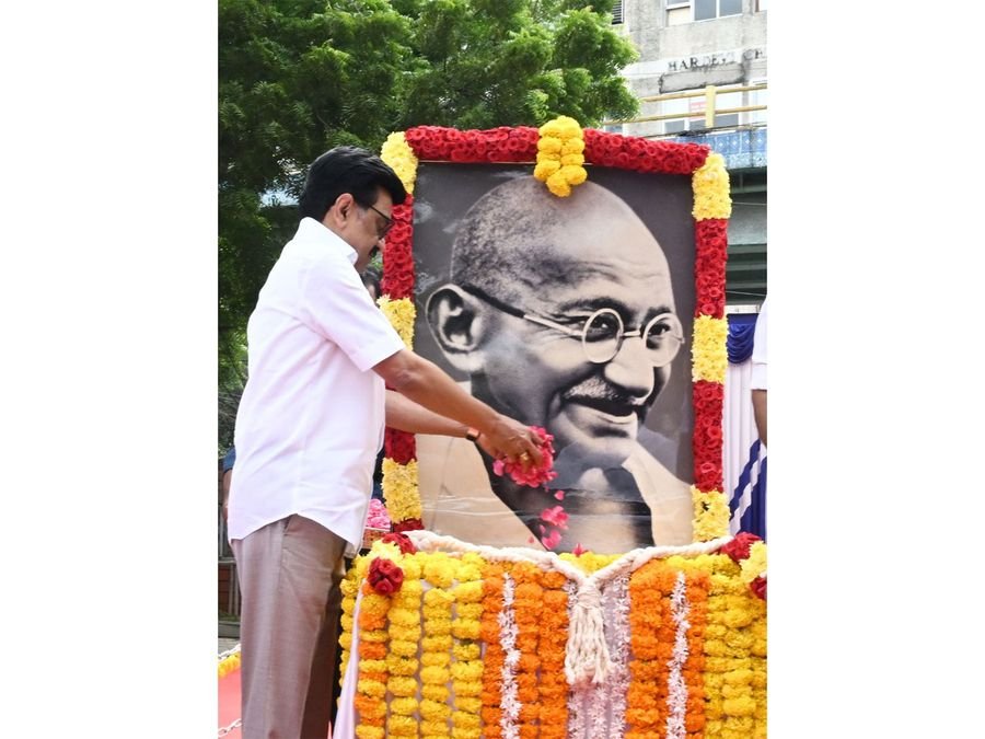 "He gives strength to face forces of division": Stalin remembers Mahatma Gandhi, targets BJP on release of postage stamp, coin on RSS's centenary