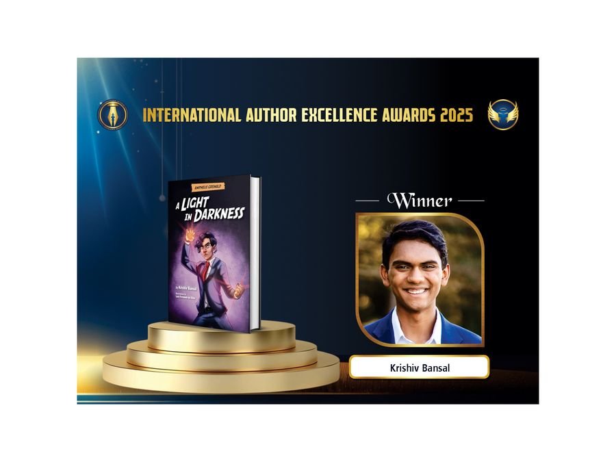 Krishiv Bansal Wins International Author Excellence Award 2025 for His Debut Novel "Ampheus Grenald: A Light in Darkness"