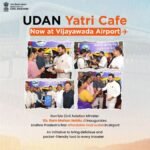 Union Aviation Minister Ram Mohan Naidu inaugurates UDAN Yatri Cafe at Vijayawada airport