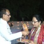 Union Minister Shivraj Singh Chouhan celebrates Karva Chauth with his wife Sadhna Singh