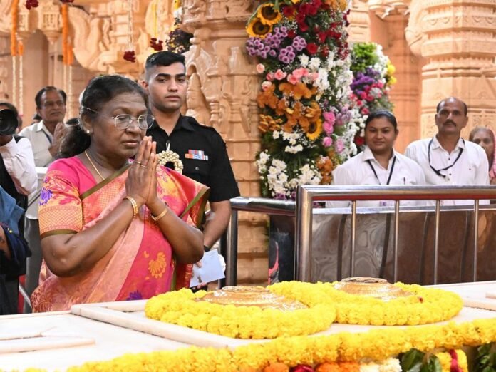 President Murmu offers prayers at Gujarat's Somnath Temple, interacts with tribal people at Gir