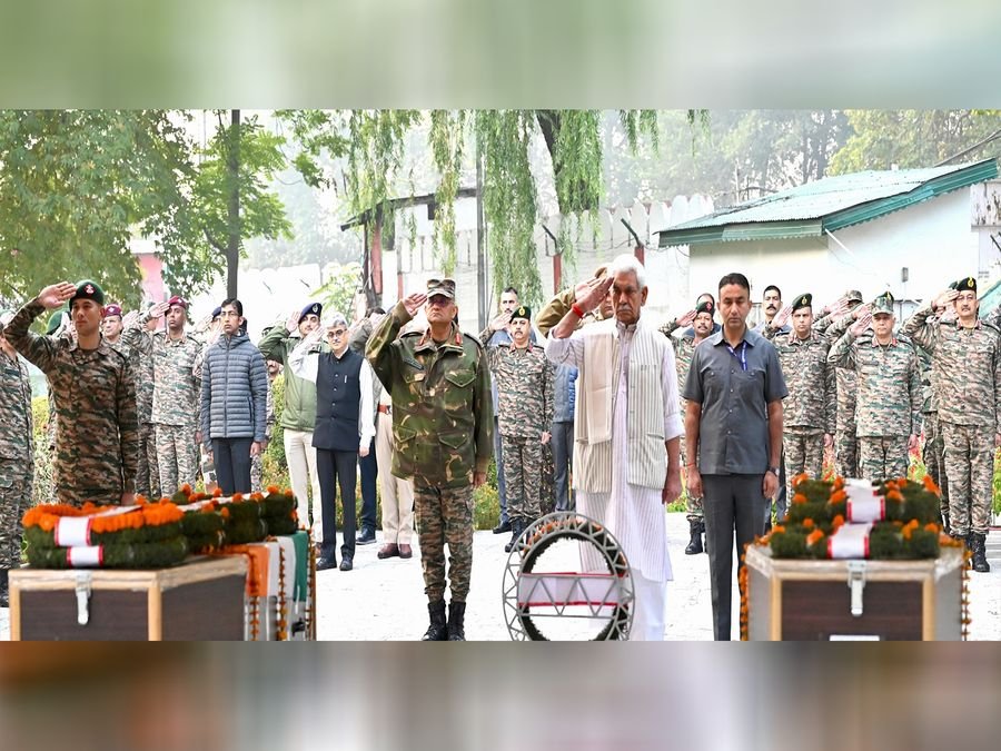 J-K: LG Sinha pays homage to Army personnel killed in Kokernag anti-terror operation