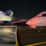 Two Delta planes collide while taxiing at LaGuardia Airport, injuring 1