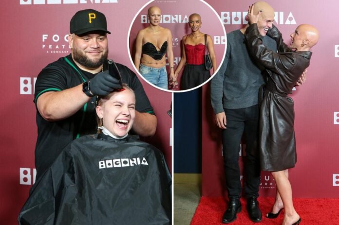 Moviegoers get heads shaved for free tickets to LA screening of Emma Stone’s ‘Bugonia’