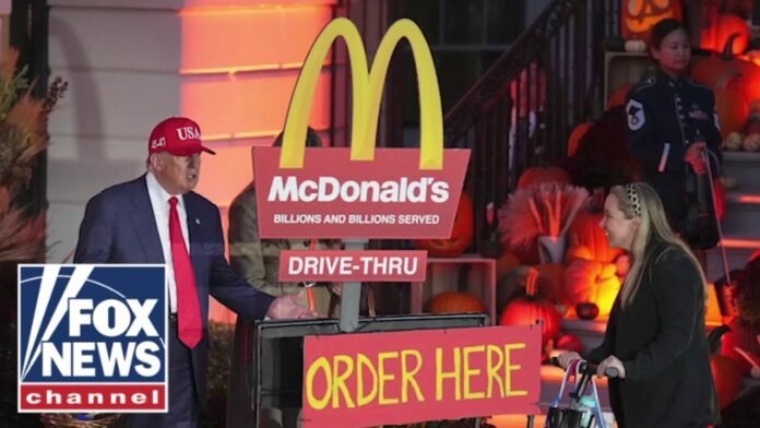 ‘LOVIN’ IT’: McDonald’s drive-thru costume steals the show at White House Halloween event (Video)