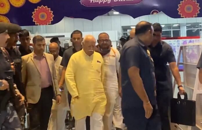 Rajasthan: RSS chief Mohan Bhagwat arrives in Jaipur to participate in centenary celebrations