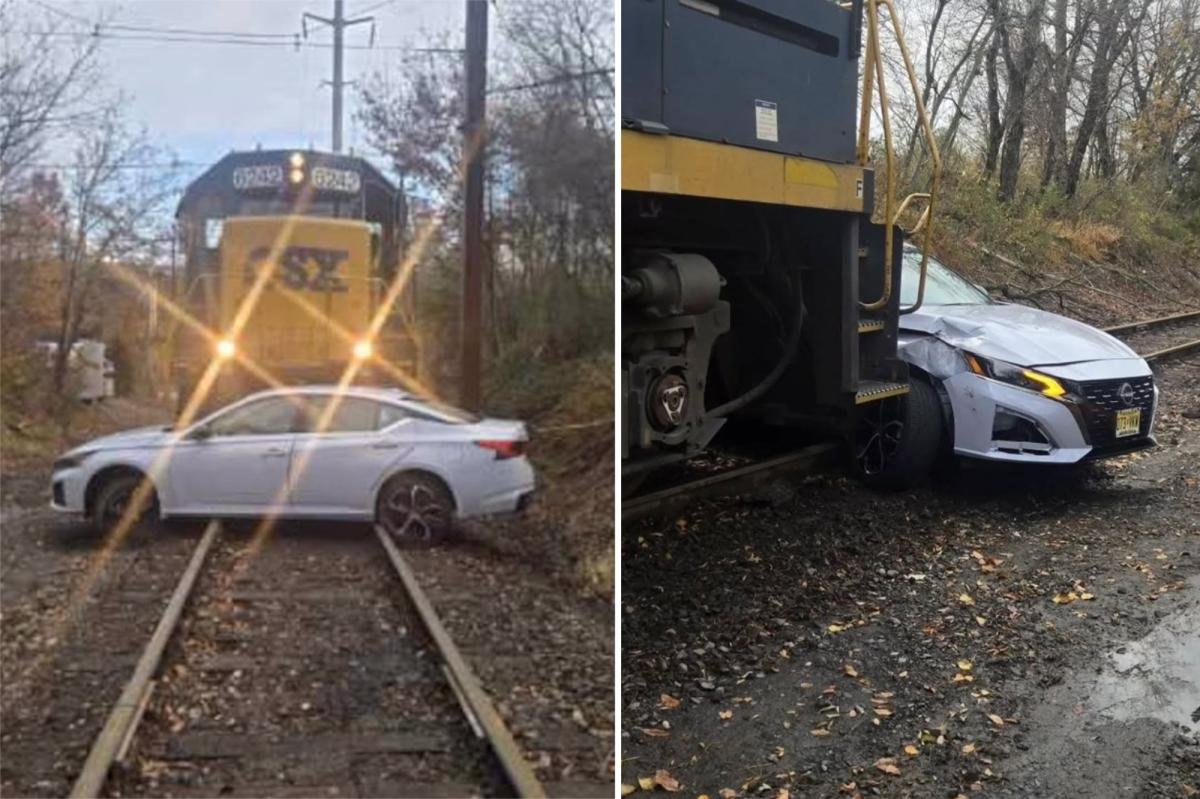 Thanksgiving miracle: 82-year-old woman’s car slammed into by freight train in NJ, but she only suffers minor injuries