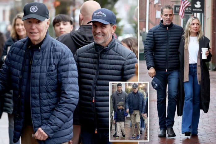 Hunter, Joe Biden pictured together for first time since leaving White House ahead of family’s Thanksgiving bash in Nantucket