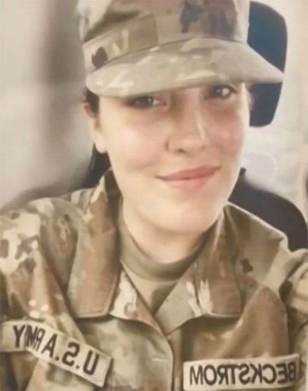 National Guard member Sarah Beckstrom was critically wounded in Wednesday’s shooting.