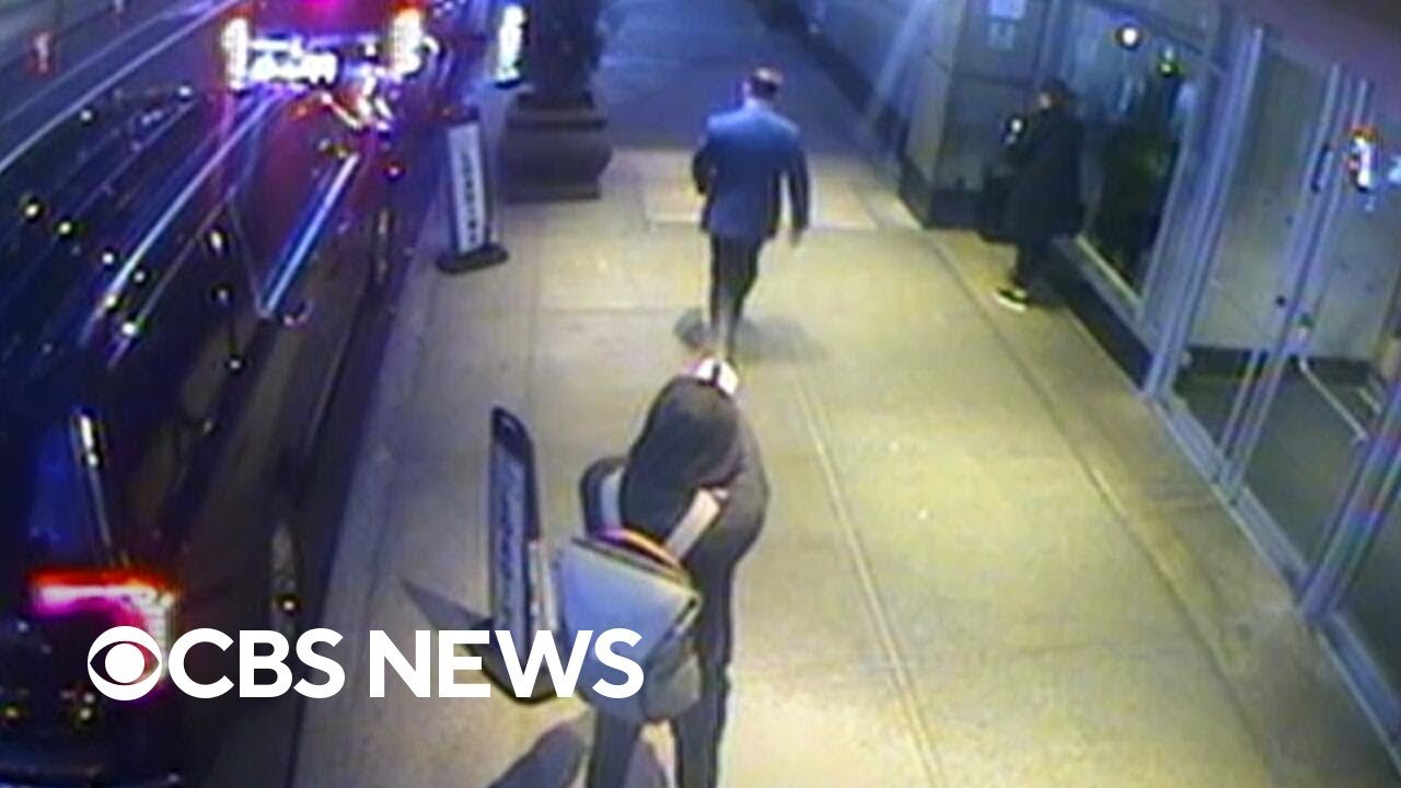 New surveillance video shows moments before and after UnitedHealthcare CEO shooting (Video)