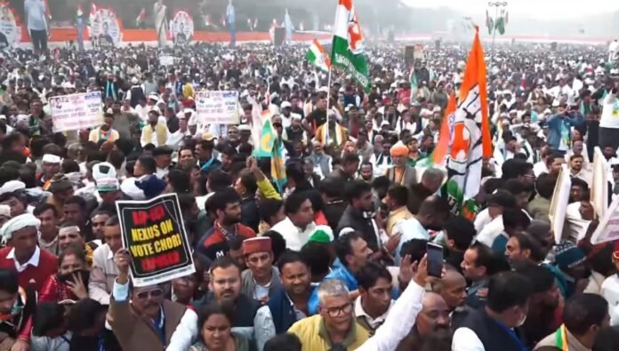 ‘Not our people’: Cong distances from objectionable slogans against PM at ‘vote chori’ protest