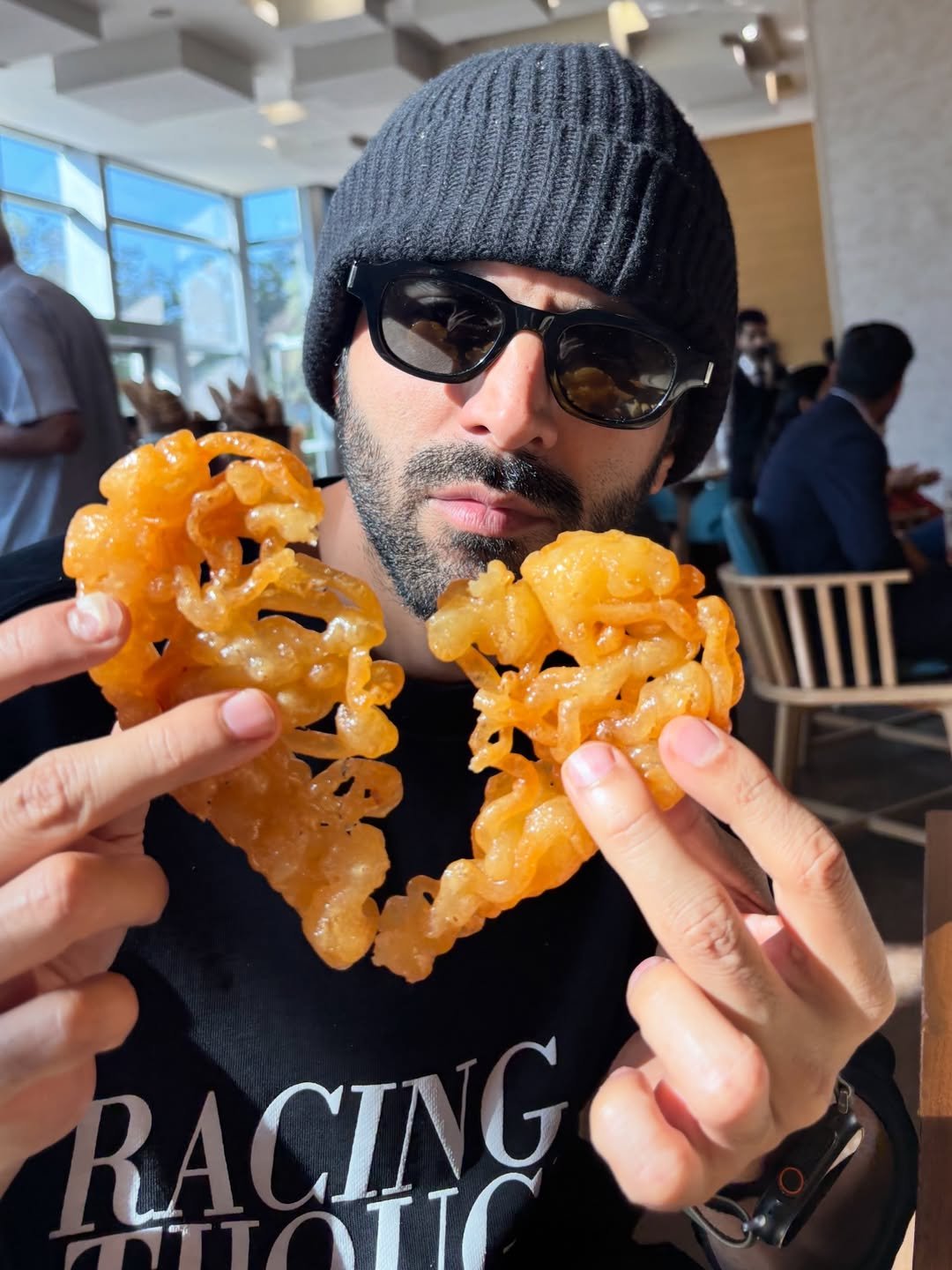 Kartik Aaryan gorges on heart-shaped ‘jalebi, fafda’ in Ahmedabad